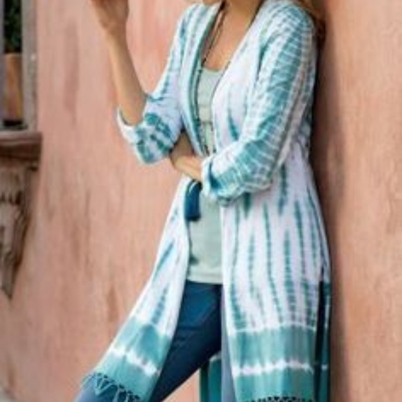 Soft Surroundings Sweaters - Soft Surroundings Captiva Cardigan Green/White Sm.